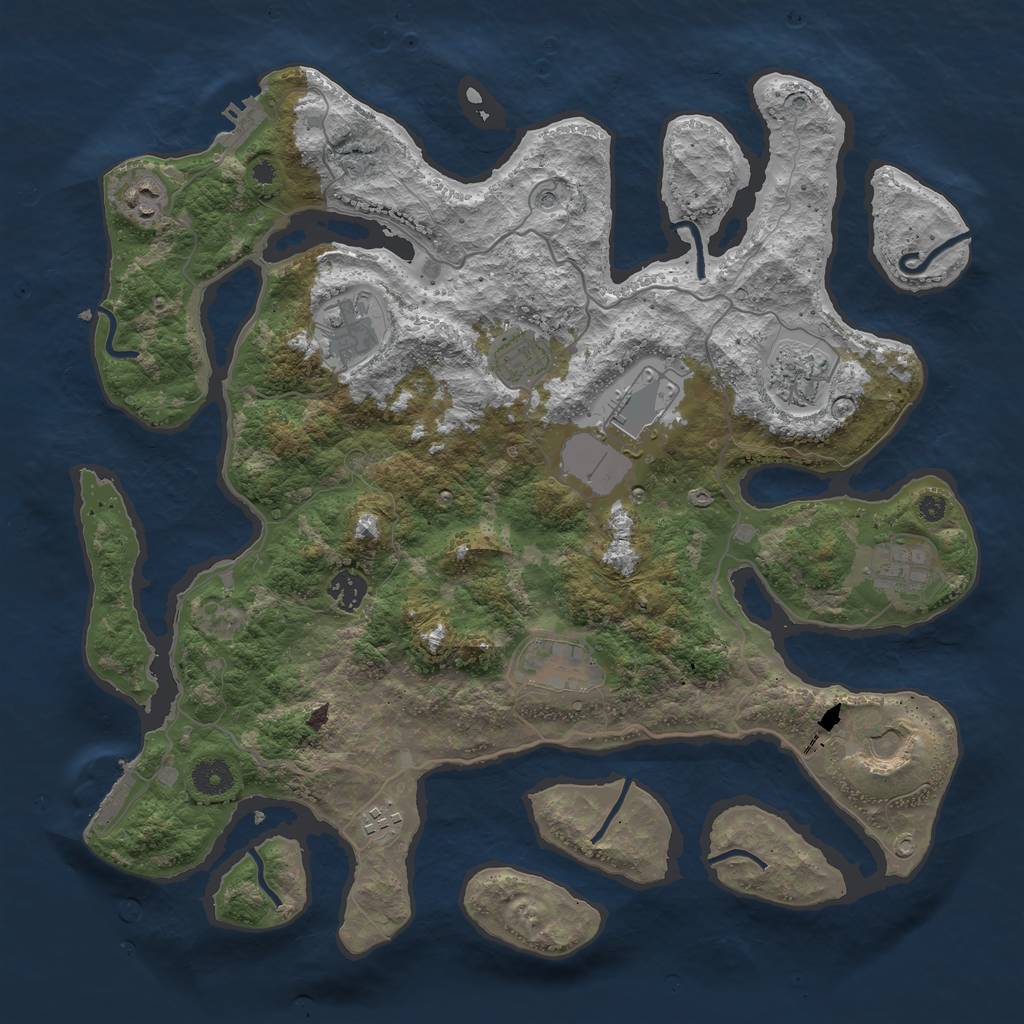 Rust Map: Procedural Map, Size: 4000, Seed: 812097380, 15 Monuments