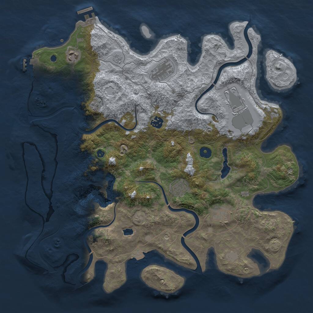 Rust Map: Procedural Map, Size: 4000, Seed: 812097380, 13 Monuments