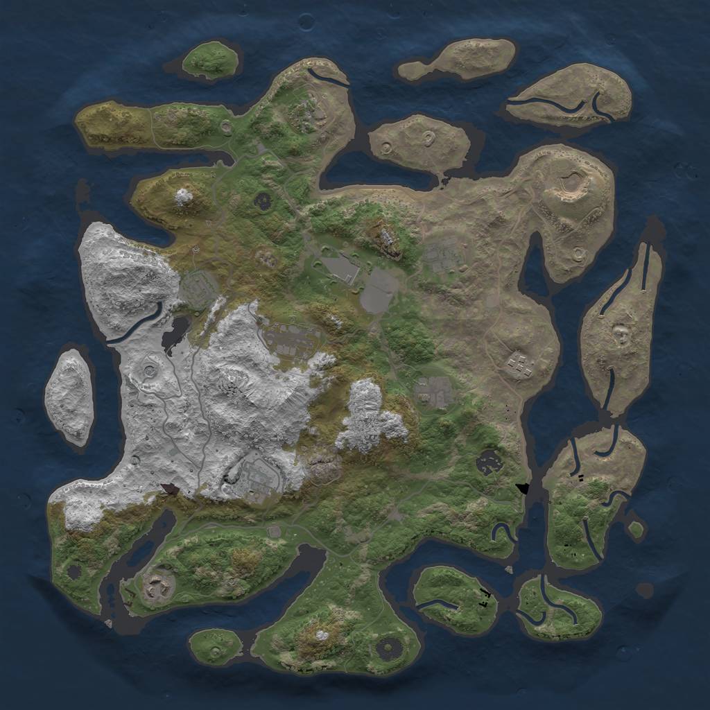 Rust Map: Procedural Map, Size: 4250, Seed: 9438237, 14 Monuments