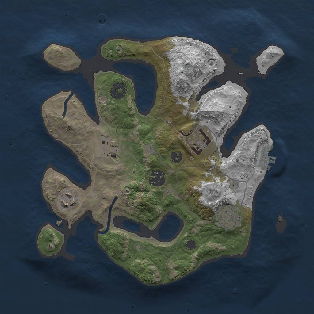 Rust Map: Procedural Map, Size: 2801, Seed: 1400507344, 8 Monuments