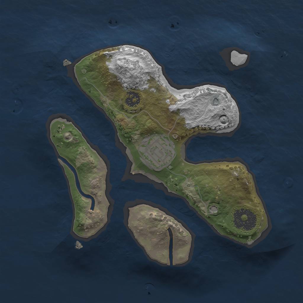 Rust Map: Procedural Map, Size: 2000, Seed: 9234096, 3 Monuments