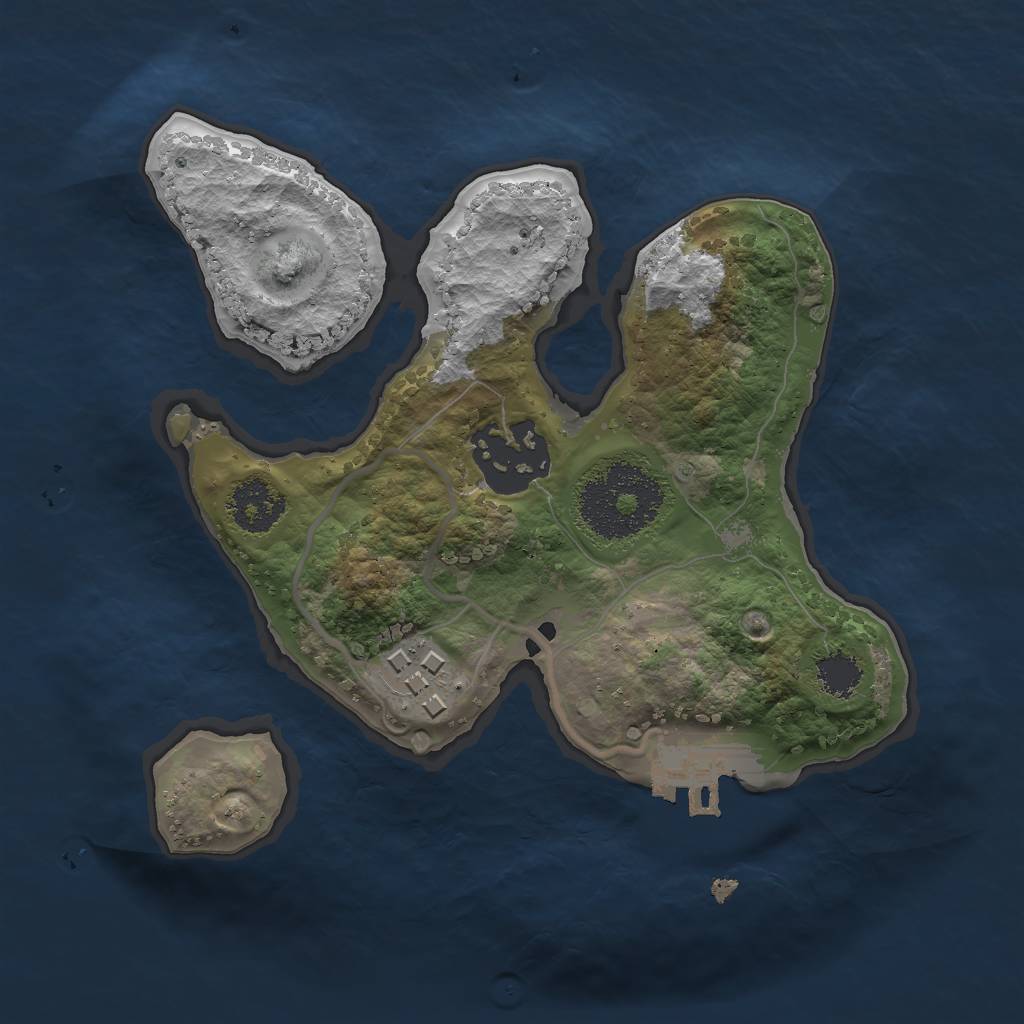 Rust Map: Procedural Map, Size: 2000, Seed: 831000207, 5 Monuments