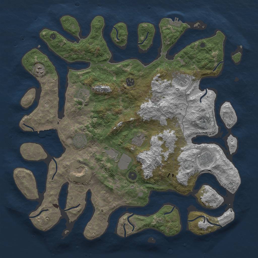 Rust Map: Procedural Map, Size: 4500, Seed: 4568520, 15 Monuments