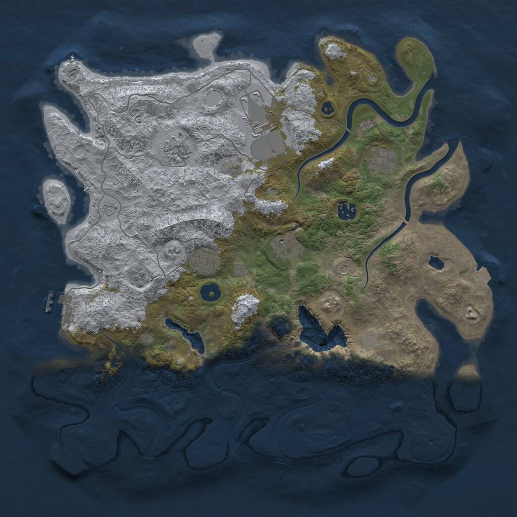 Rust Map: Procedural Map, Size: 4000, Seed: 54088, 12 Monuments