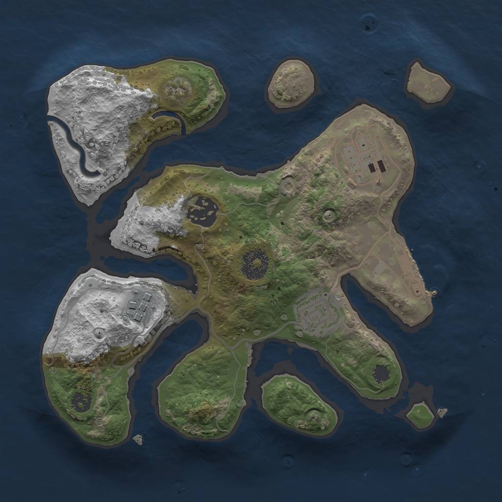 Rust Map: Procedural Map, Size: 2500, Seed: 5879, 7 Monuments