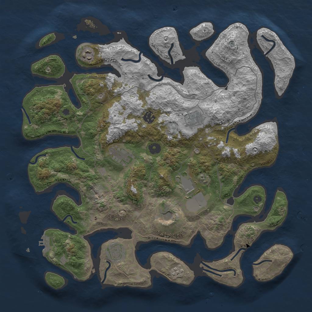 Rust Map: Procedural Map, Size: 4000, Seed: 9826526, 12 Monuments