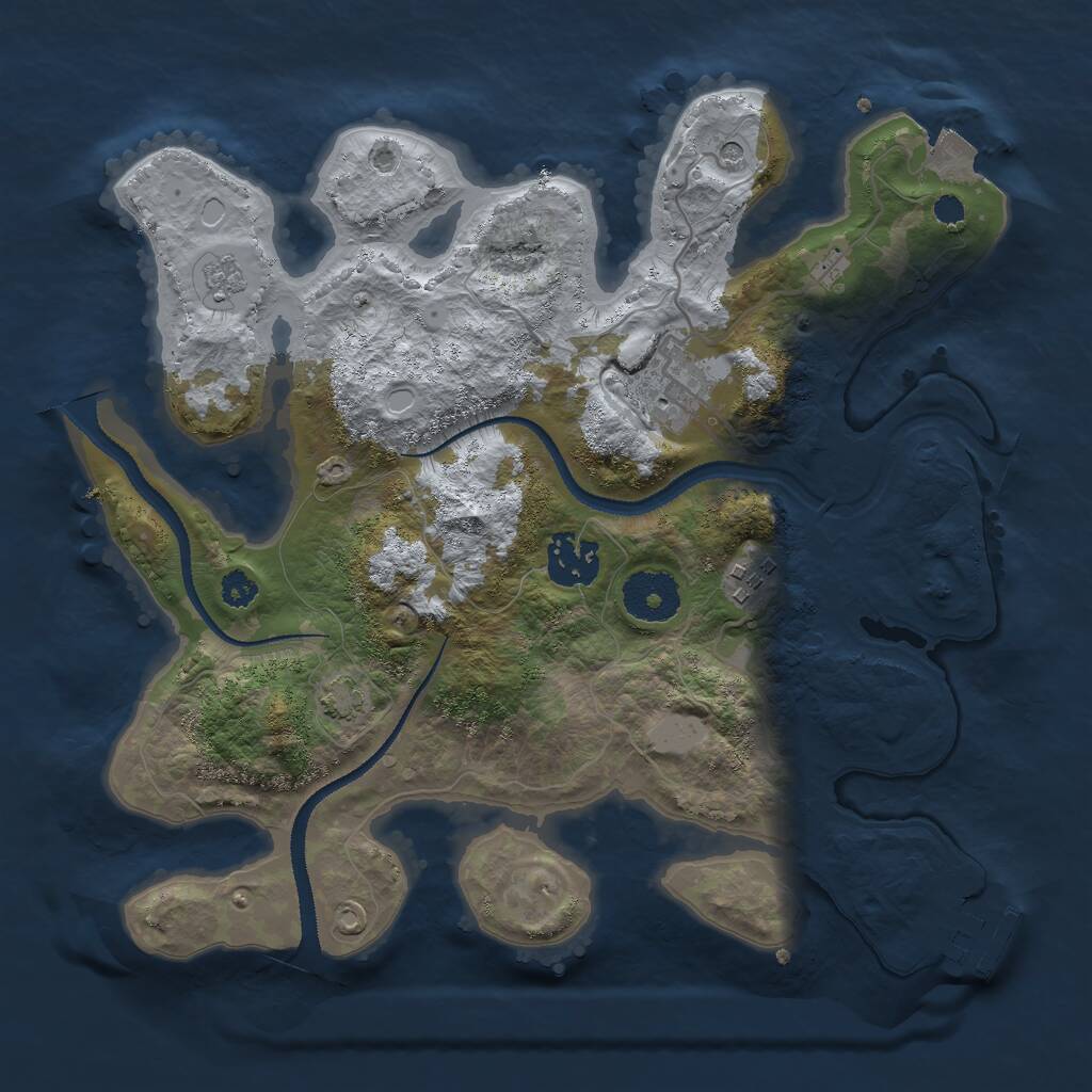 Rust Map: Procedural Map, Size: 3000, Seed: 62554510, 8 Monuments