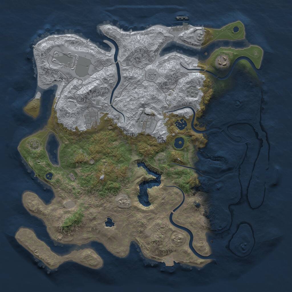 Rust Map: Procedural Map, Size: 4000, Seed: 20210723, 12 Monuments