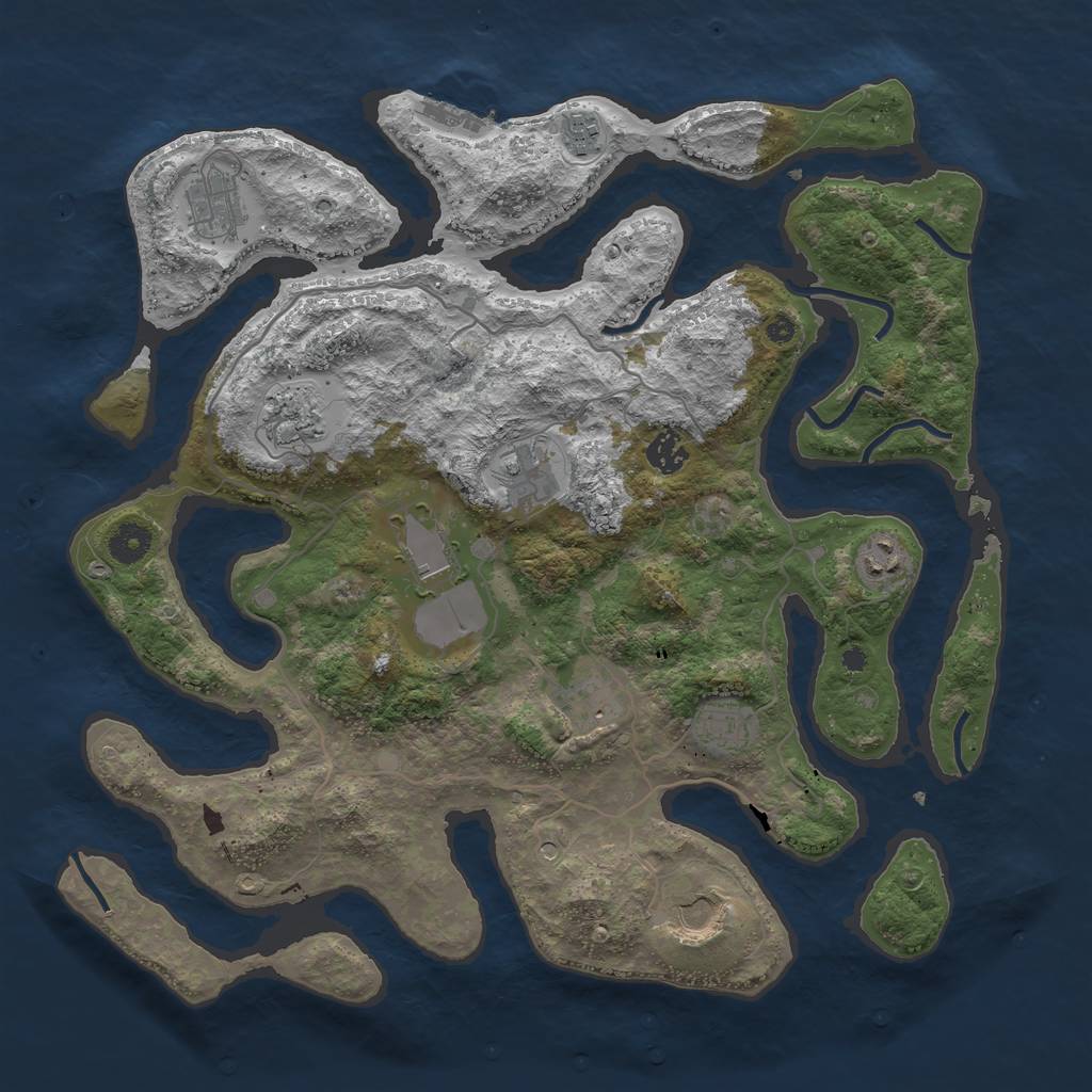 Rust Map: Procedural Map, Size: 4000, Seed: 20210723, 14 Monuments