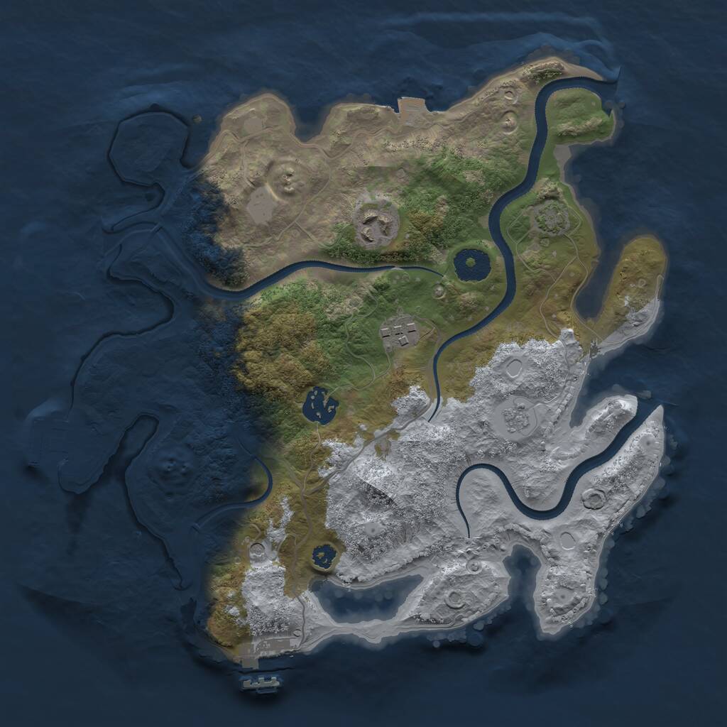 Rust Map: Procedural Map, Size: 3100, Seed: 13, 9 Monuments