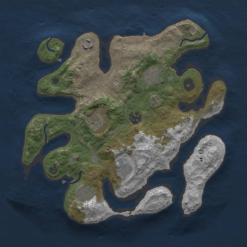 Rust Map: Procedural Map, Size: 3100, Seed: 13, 10 Monuments