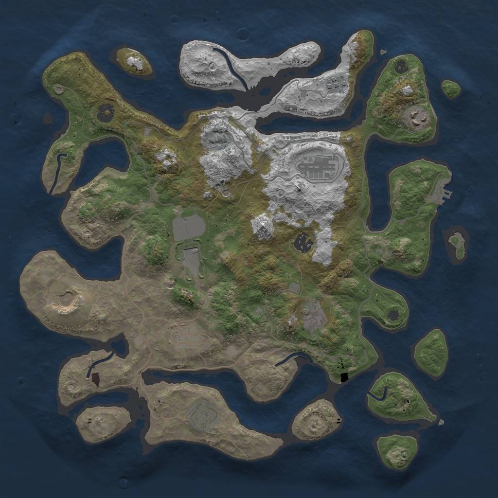 Rust Map: Procedural Map, Size: 4000, Seed: 111907948, 13 Monuments