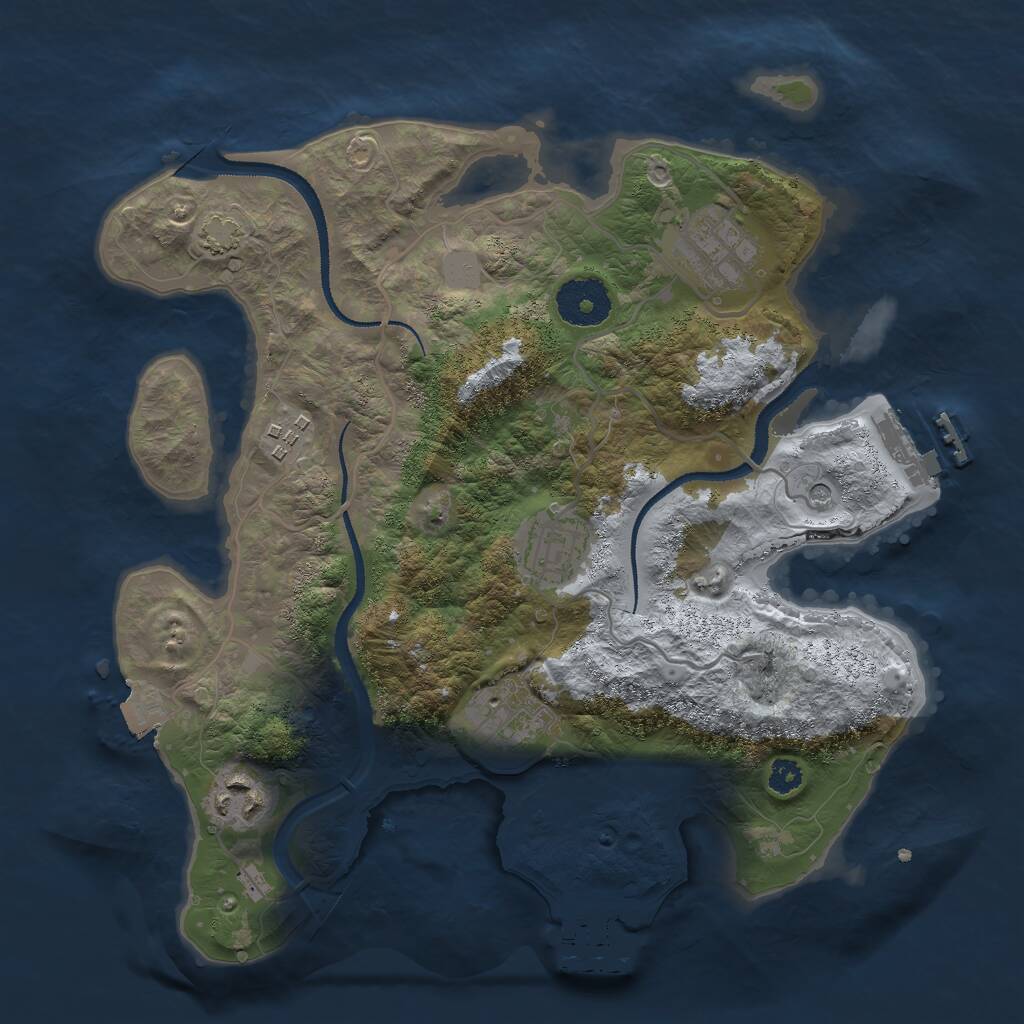 Rust Map: Procedural Map, Size: 3000, Seed: 299190598, 10 Monuments