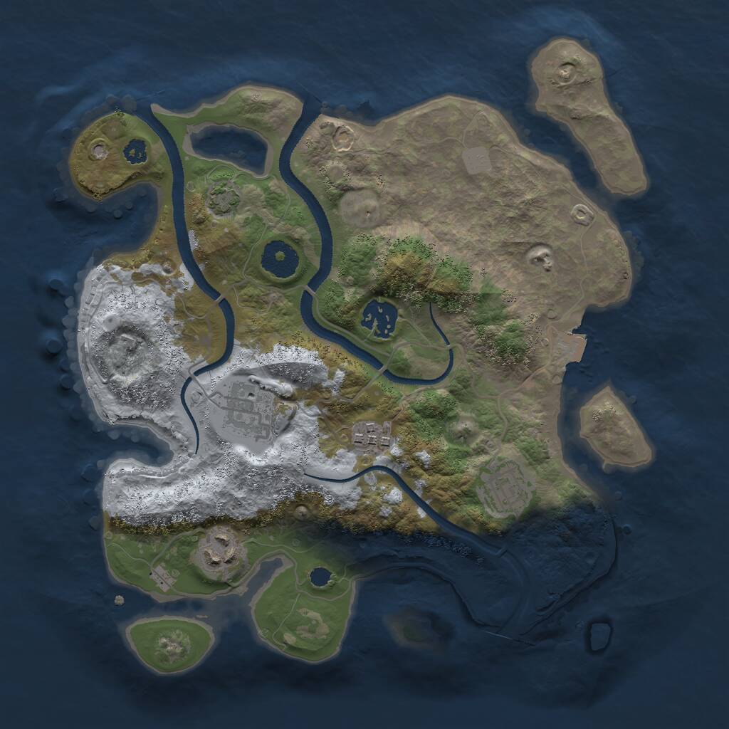 Rust Map: Procedural Map, Size: 3000, Seed: 337286145, 7 Monuments