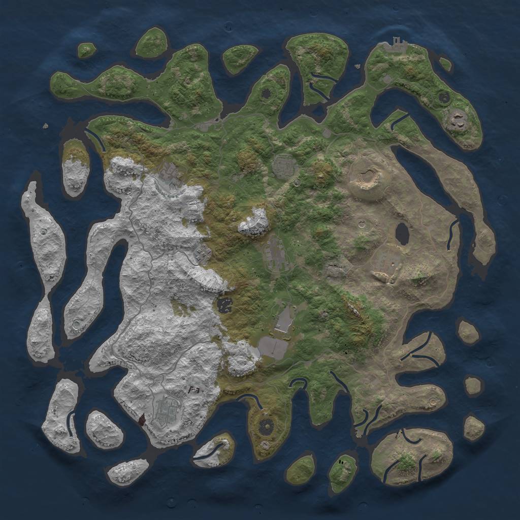 Rust Map: Procedural Map, Size: 4750, Seed: 749824057, 14 Monuments