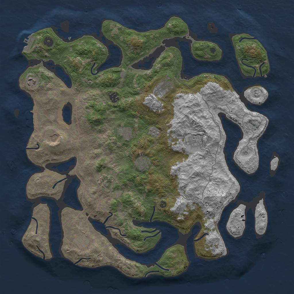 Rust Map: Procedural Map, Size: 4500, Seed: 52307, 15 Monuments