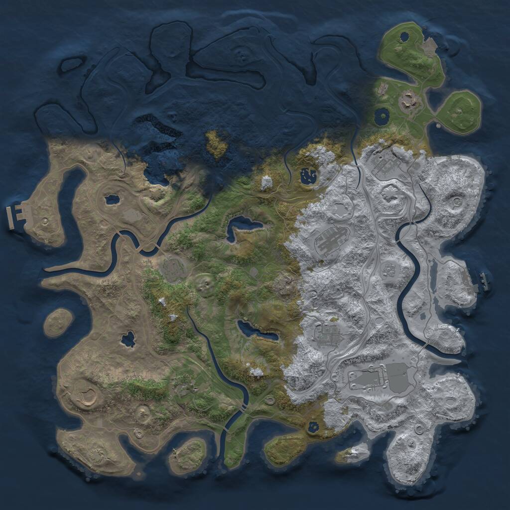 Rust Map: Procedural Map, Size: 4500, Seed: 12307, 16 Monuments