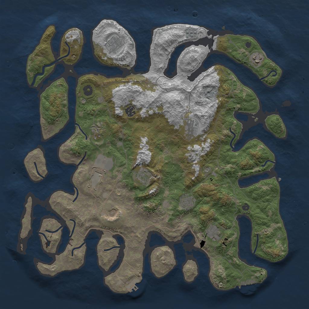 Rust Map: Procedural Map, Size: 4500, Seed: 82307, 16 Monuments