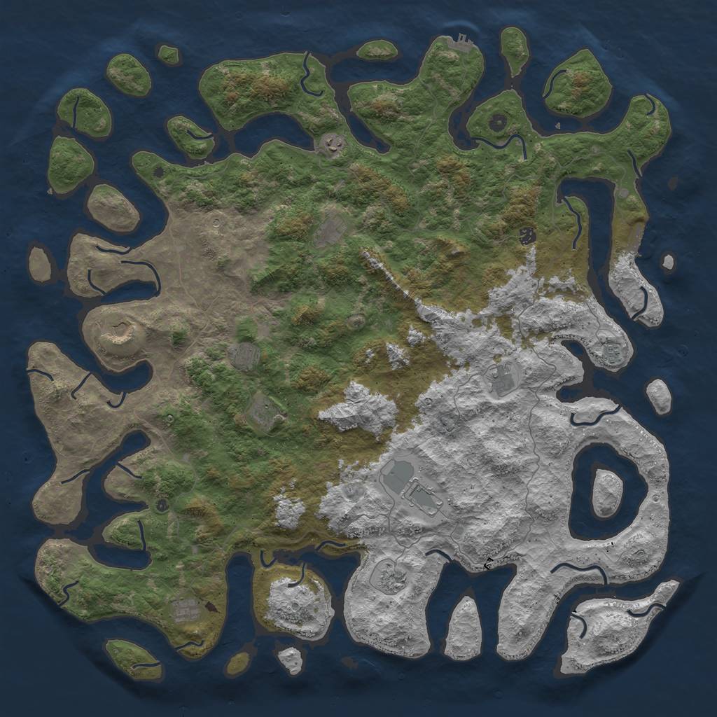 Rust Map: Procedural Map, Size: 6000, Seed: 2067967055, 16 Monuments