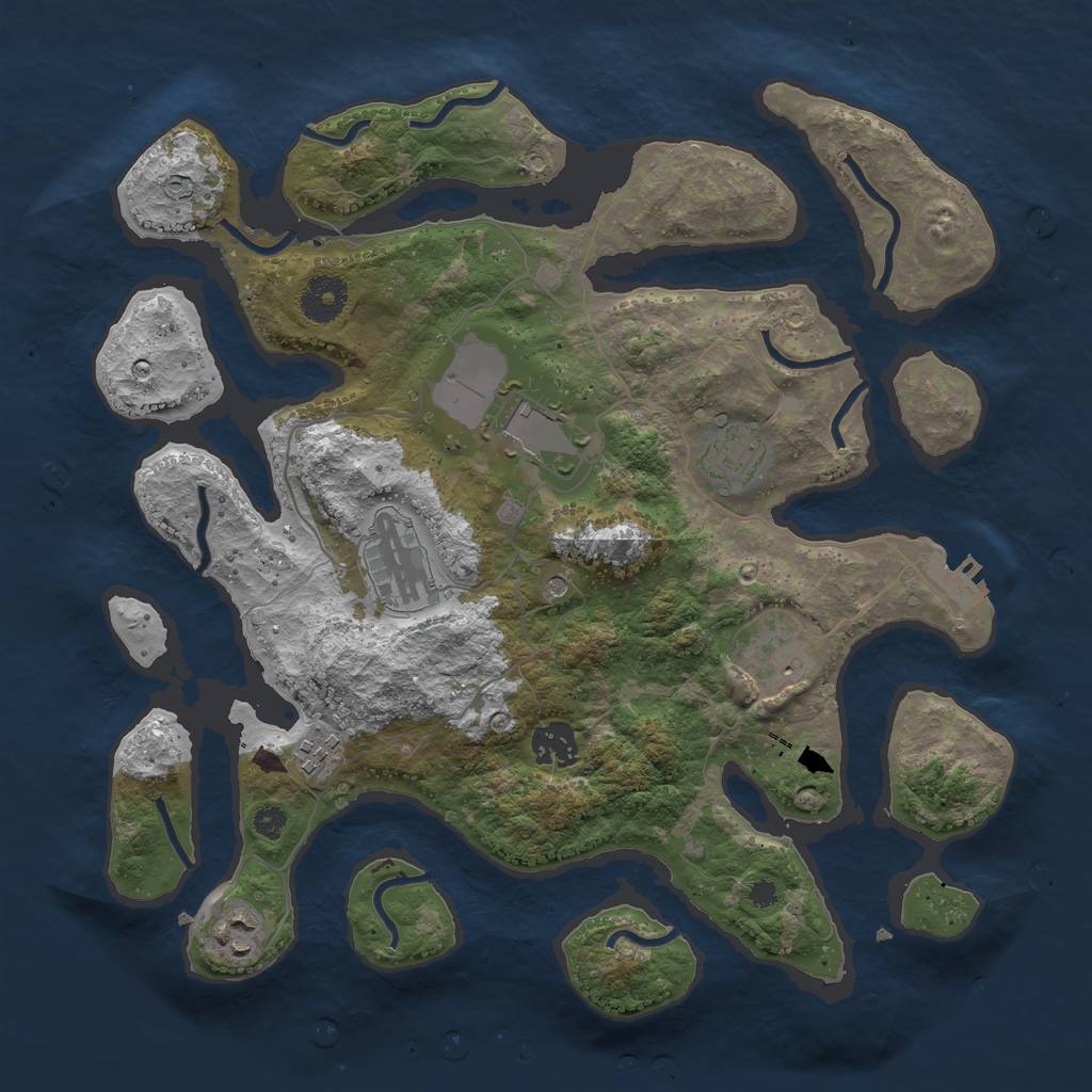 Rust Map: Procedural Map, Size: 3500, Seed: 99451, 11 Monuments