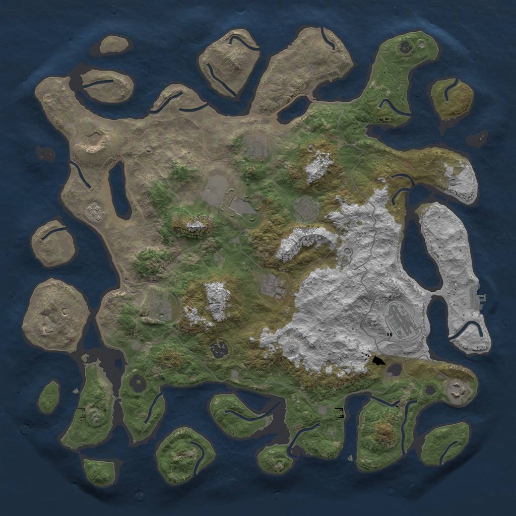 Rust Map: Procedural Map, Size: 4500, Seed: 142307, 14 Monuments