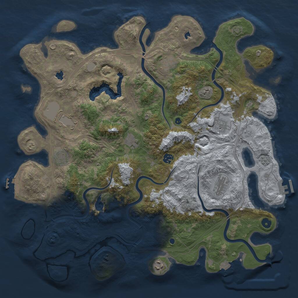 Rust Map: Procedural Map, Size: 4500, Seed: 142307, 15 Monuments
