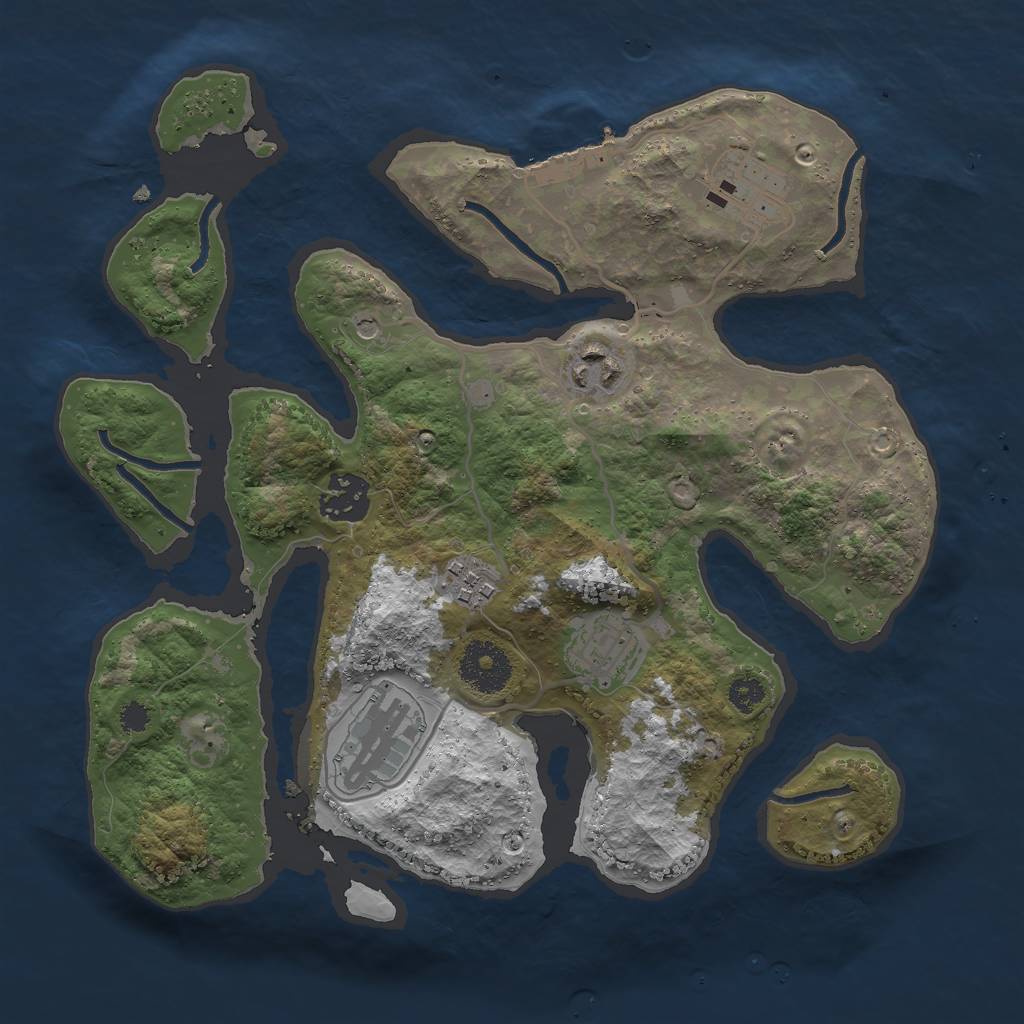 Rust Map: Procedural Map, Size: 3000, Seed: 550823322, 10 Monuments