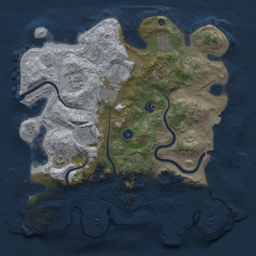 Rust Map: Procedural Map, Size: 3800, Seed: 23072021, 13 Monuments