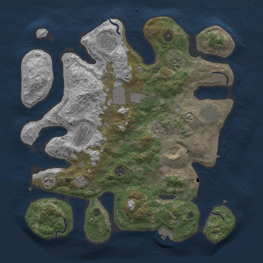 Rust Map: Procedural Map, Size: 3800, Seed: 23072021, 14 Monuments