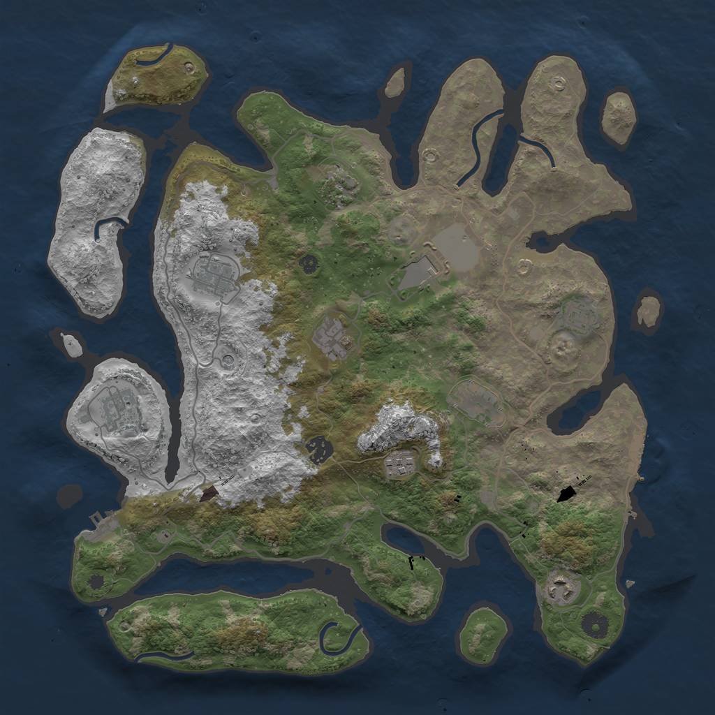 Rust Map: Procedural Map, Size: 4000, Seed: 82304, 15 Monuments