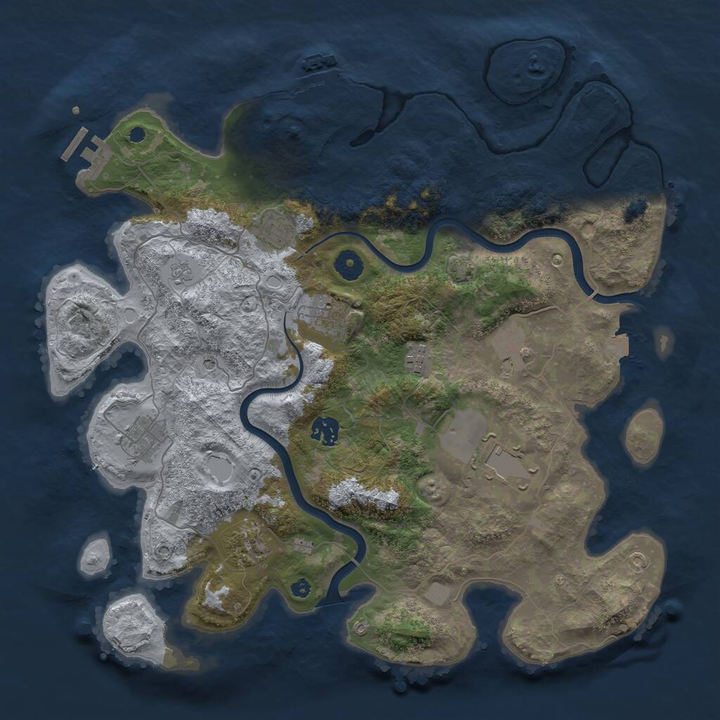 Rust Map: Procedural Map, Size: 3750, Seed: 5214454, 14 Monuments