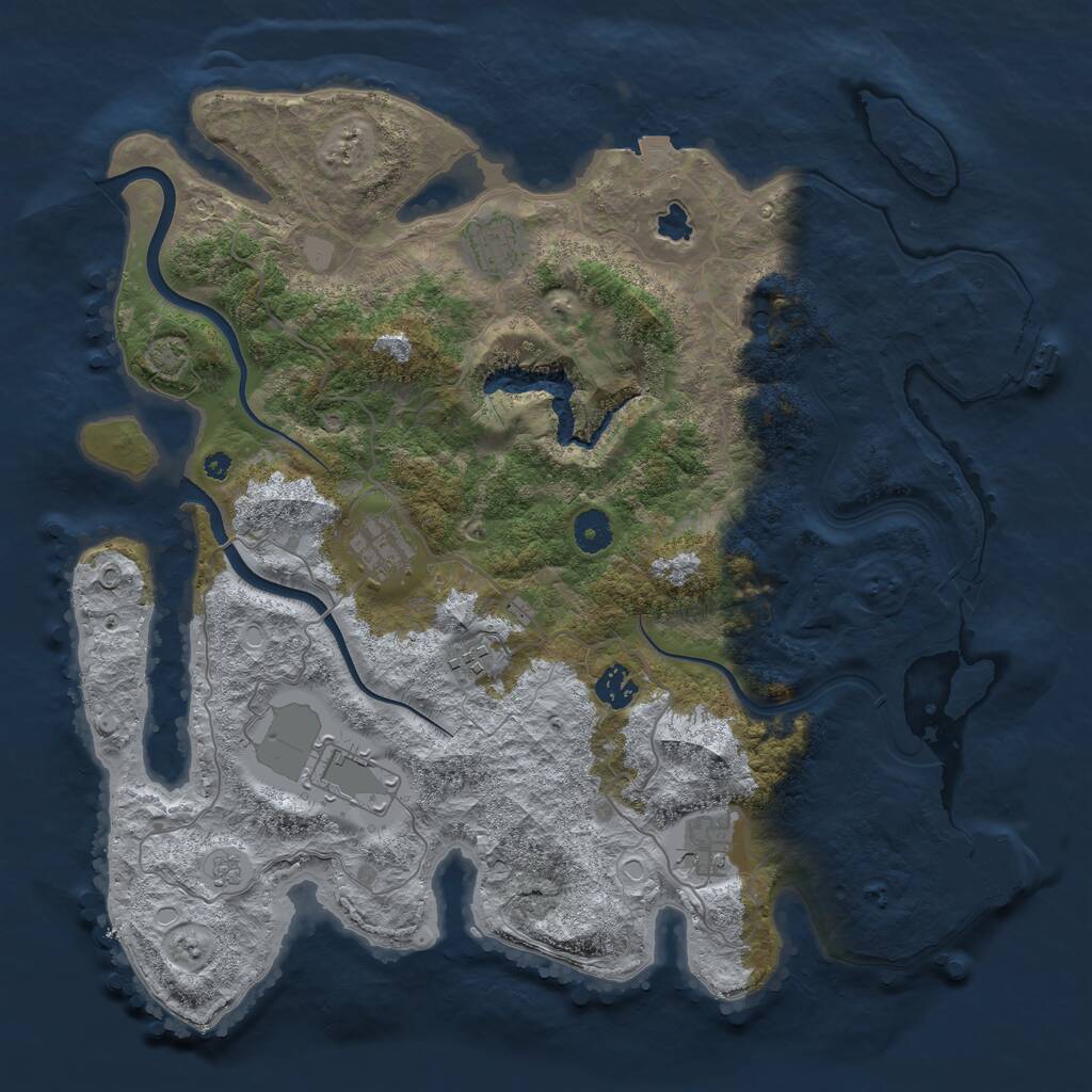 Rust Map: Procedural Map, Size: 4000, Seed: 441403, 12 Monuments