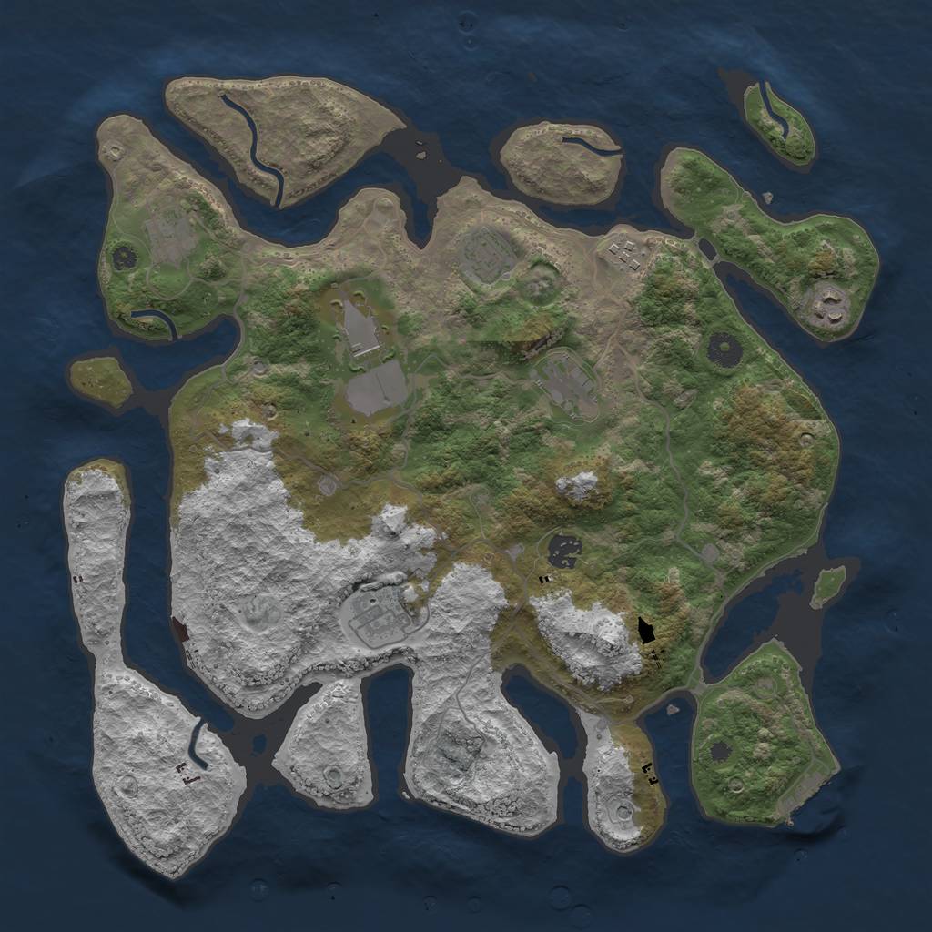 Rust Map: Procedural Map, Size: 4000, Seed: 441403, 12 Monuments