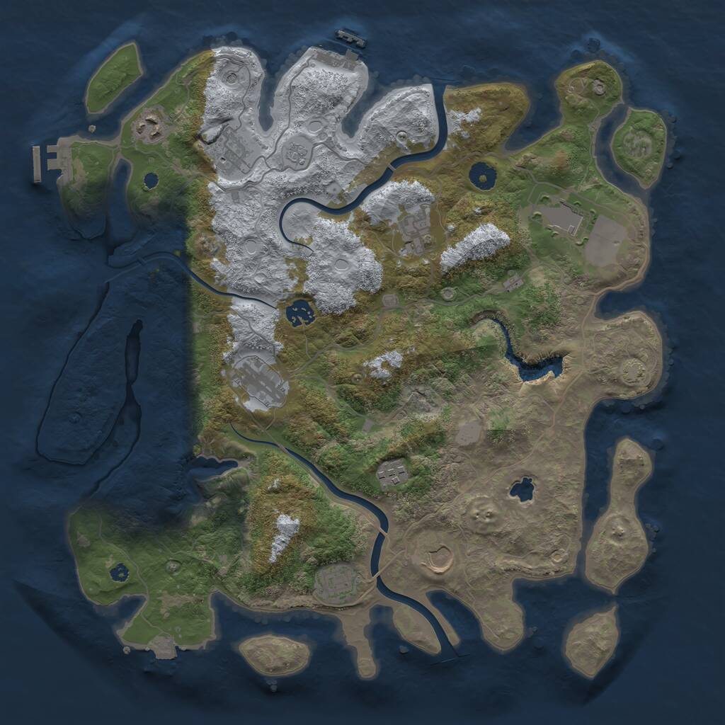 Rust Map: Procedural Map, Size: 4000, Seed: 224537, 15 Monuments