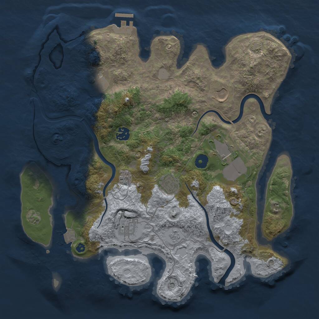 Rust Map: Procedural Map, Size: 3500, Seed: 1716996977, 12 Monuments