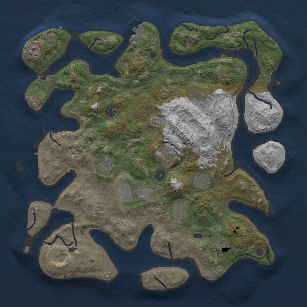 Rust Map: Procedural Map, Size: 4200, Seed: 953508164, 16 Monuments