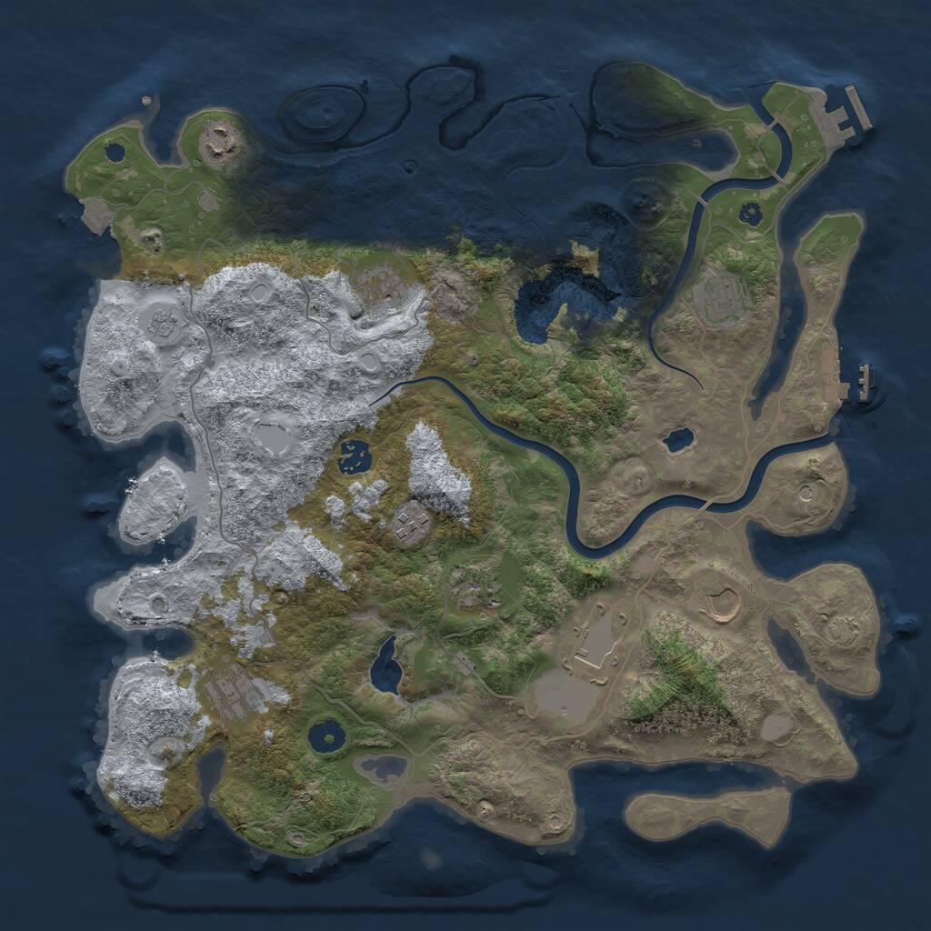 Rust Map: Procedural Map, Size: 4000, Seed: 1459487166, 15 Monuments
