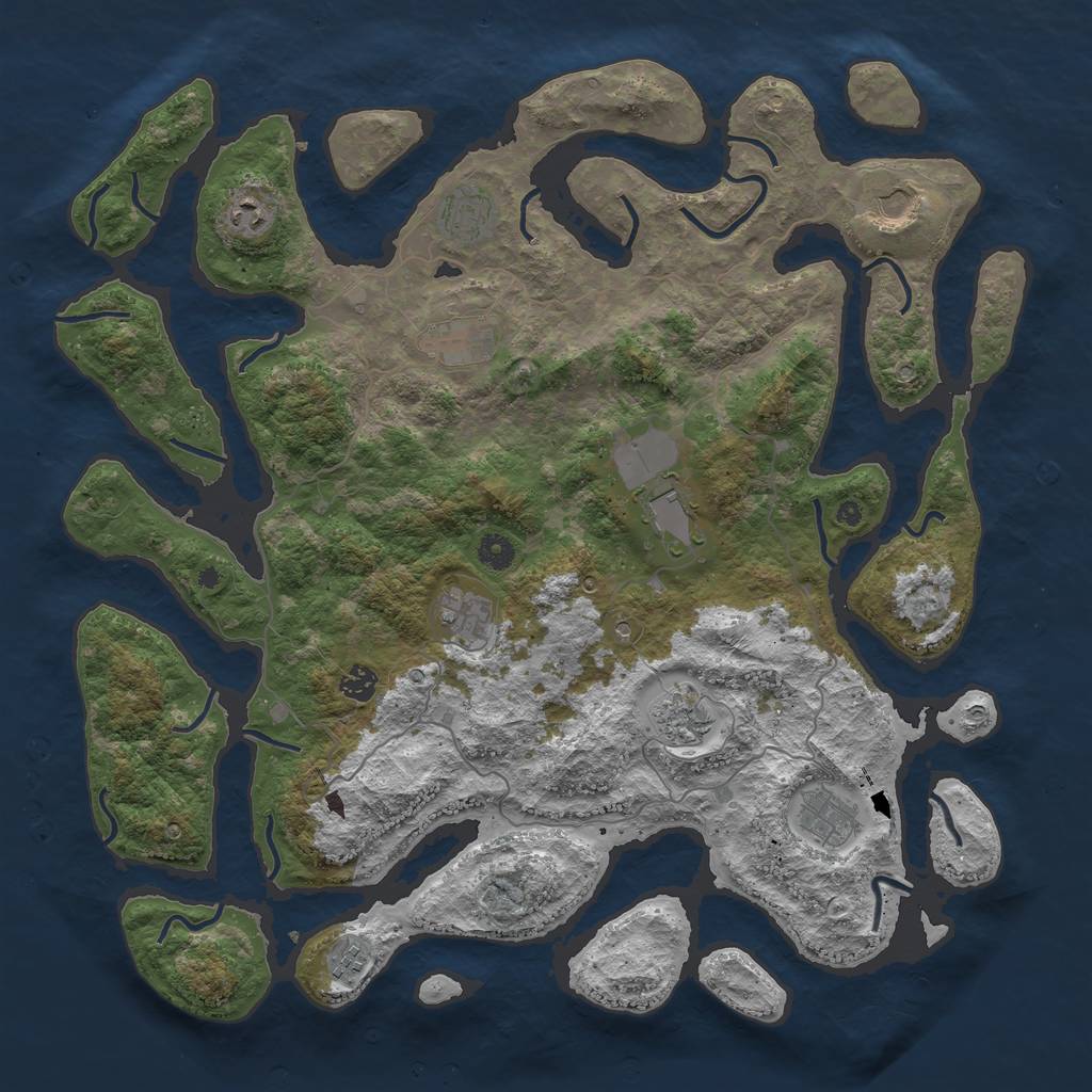 Rust Map: Procedural Map, Size: 4500, Seed: 451298651, 13 Monuments