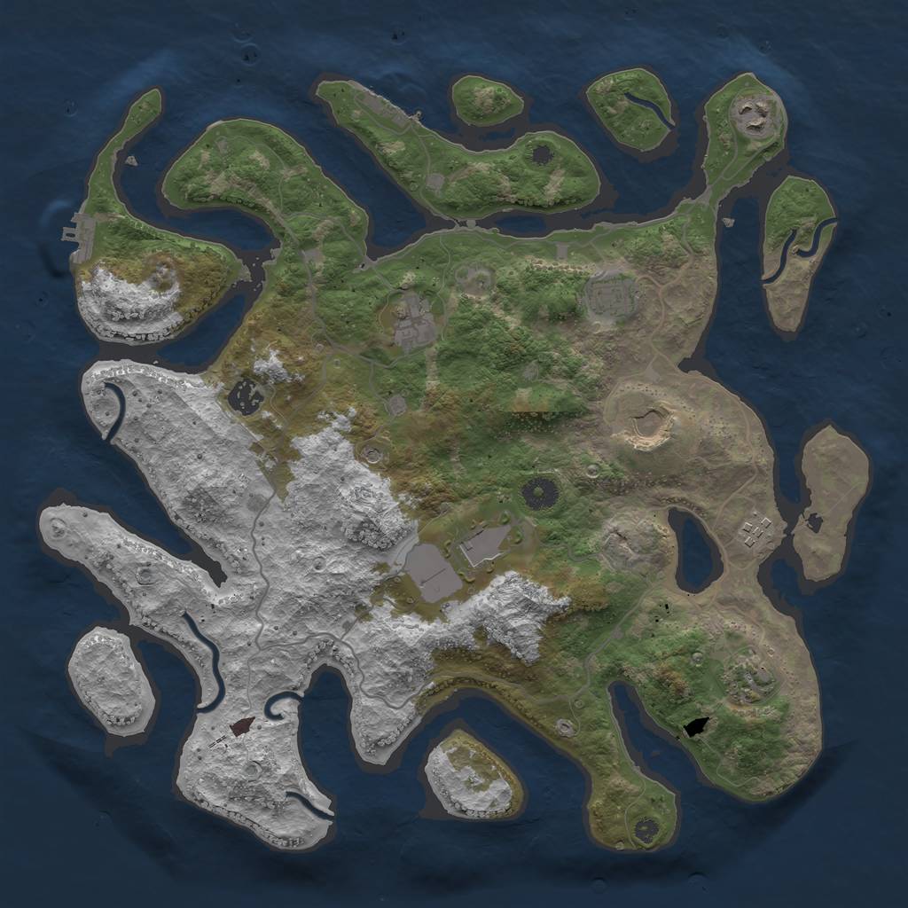 Rust Map: Procedural Map, Size: 4000, Seed: 1567, 13 Monuments