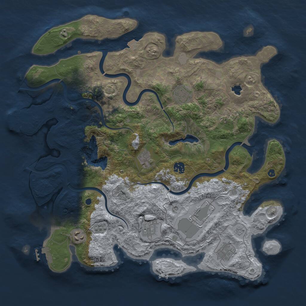 Rust Map: Procedural Map, Size: 4000, Seed: 39852587, 15 Monuments