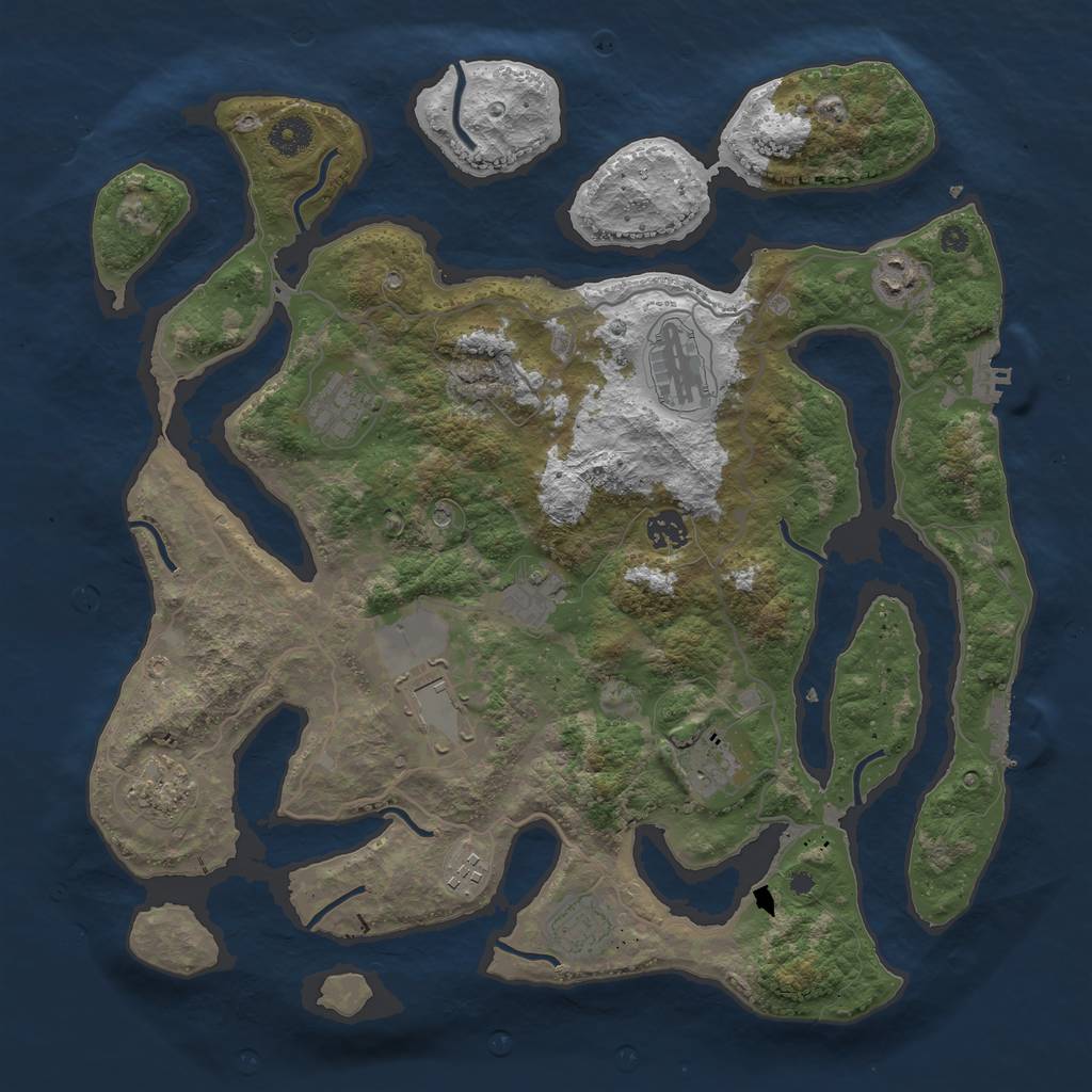 Rust Map: Procedural Map, Size: 4000, Seed: 81673429, 15 Monuments