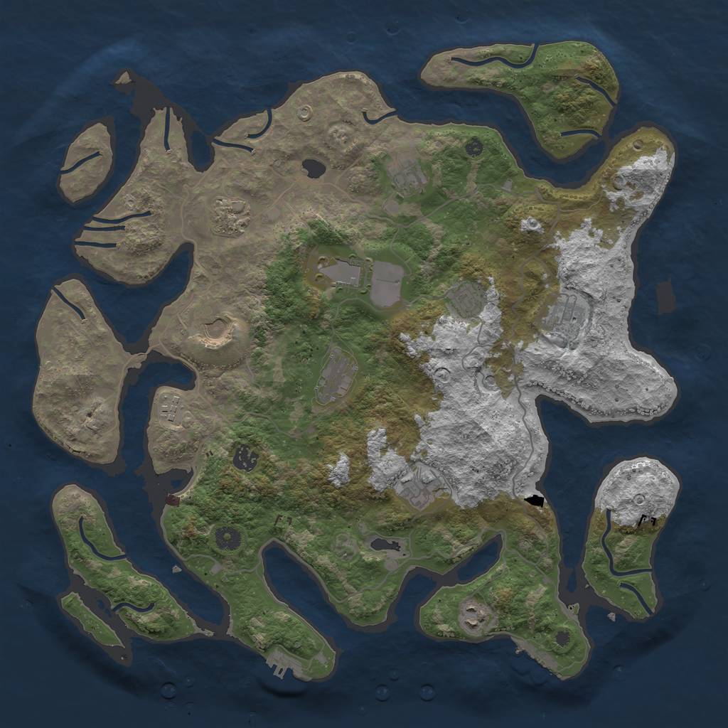 Rust Map: Procedural Map, Size: 4300, Seed: 609808964, 16 Monuments