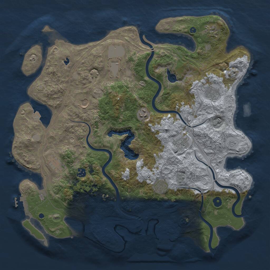 Rust Map: Procedural Map, Size: 4300, Seed: 609808964, 16 Monuments