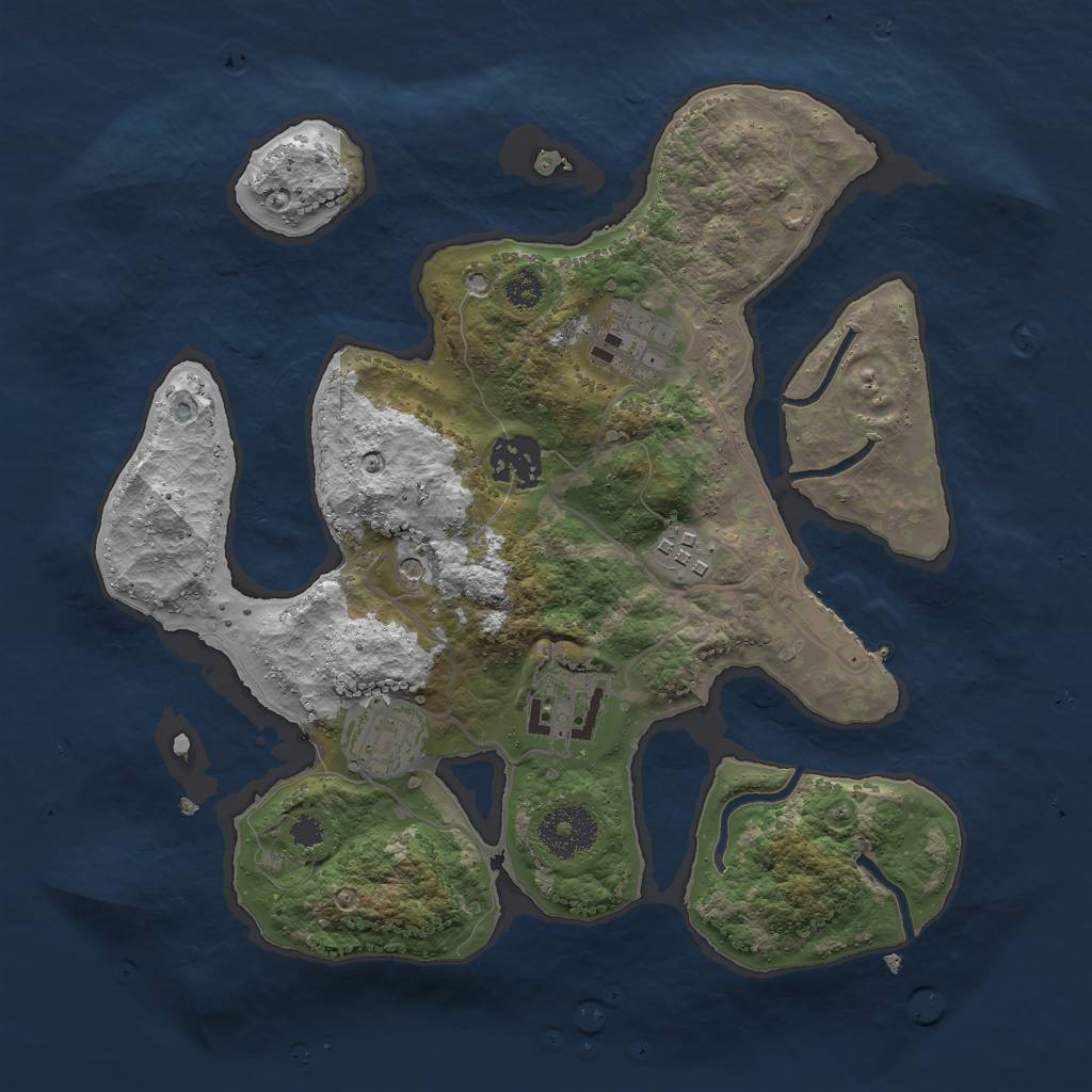 Rust Map: Procedural Map, Size: 3000, Seed: 811342559, 9 Monuments