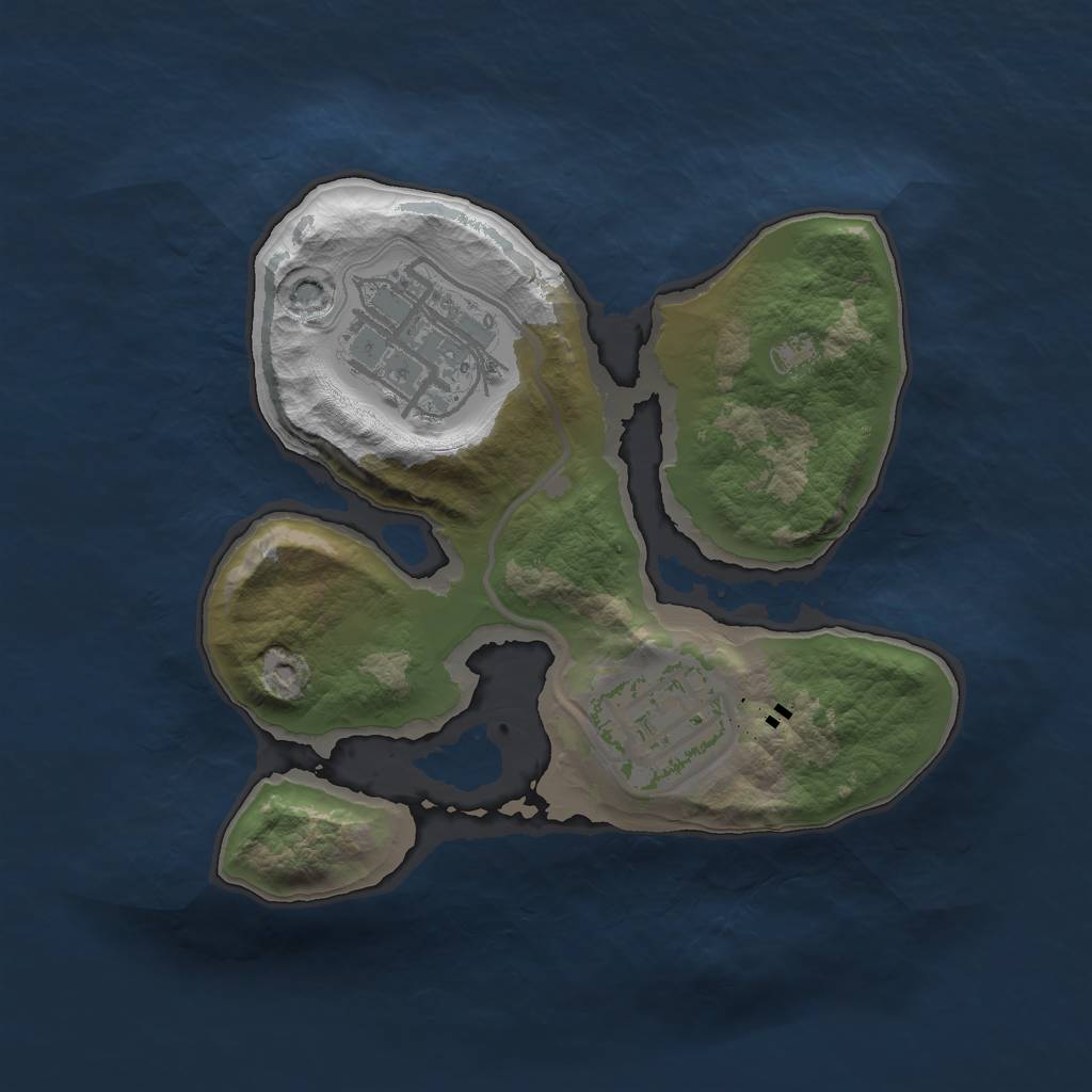 Rust Map: Barren, Size: 1800, Seed: 759519, 4 Monuments