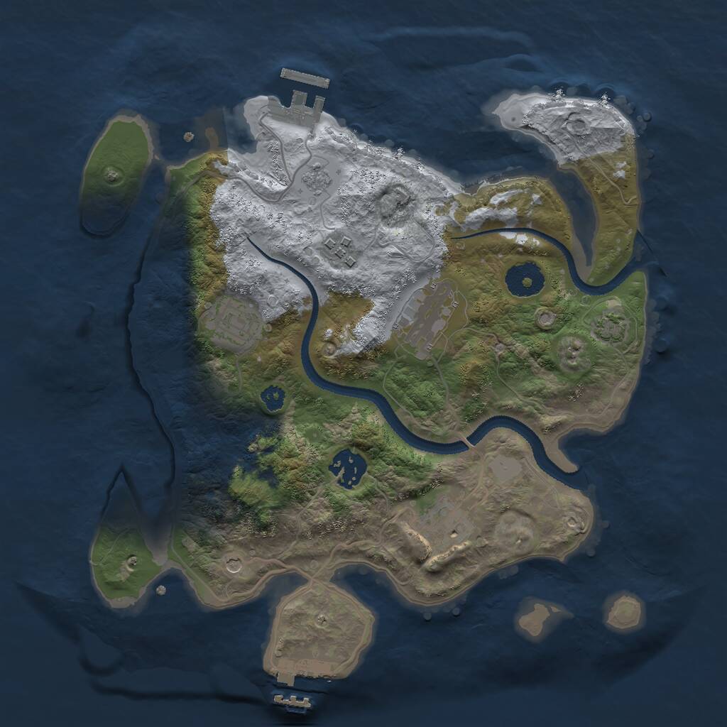 Rust Map: Procedural Map, Size: 3000, Seed: 932582952, 11 Monuments