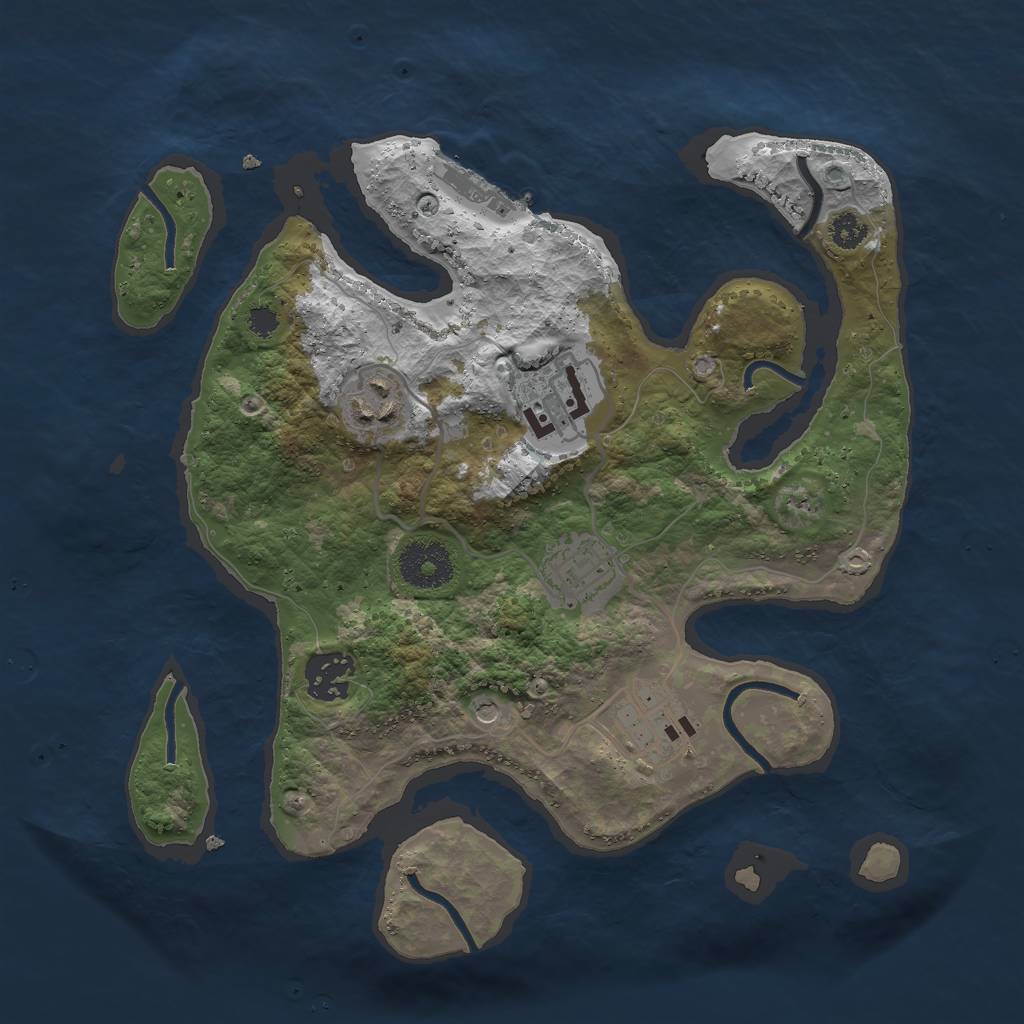 Rust Map: Procedural Map, Size: 3000, Seed: 932582952, 9 Monuments