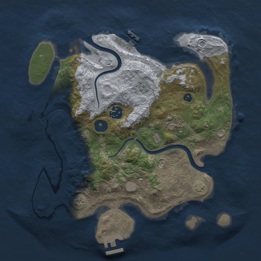 Rust Map: Procedural Map, Size: 3000, Seed: 932582952, 8 Monuments