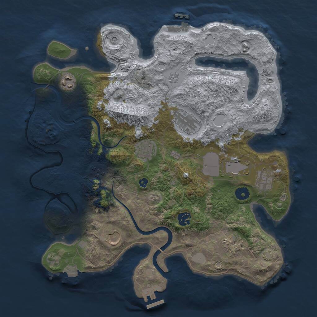 Rust Map: Procedural Map, Size: 3500, Seed: 1899496717, 15 Monuments