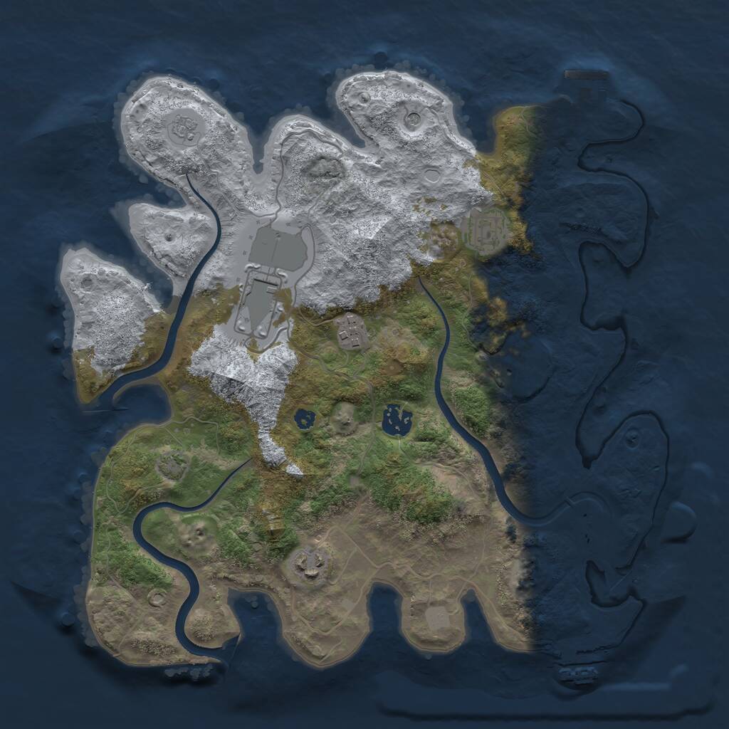 Rust Map: Procedural Map, Size: 3500, Seed: 771, 12 Monuments